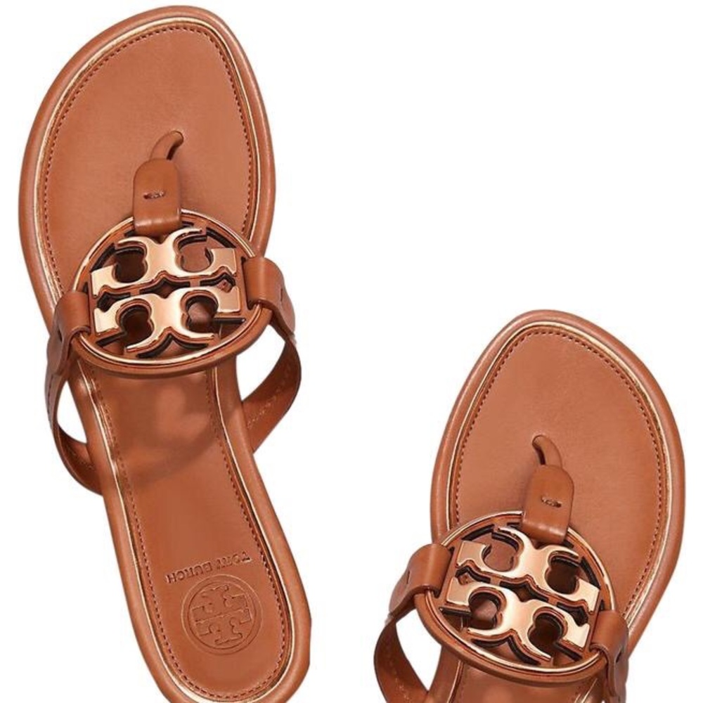 NEW Tory Burch Metal Miller Leather Sandals - Picture 4 of 9